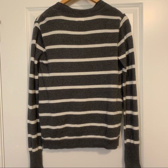 Charcoal & White Striped Cardigan - Picture 4 of 6